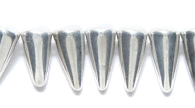 Glass Spike Beads - Crystal Silver Coated - 13 mm