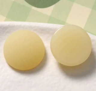 Acrylic Cab - 18 mm Matte Rounds - Yellow Jelly