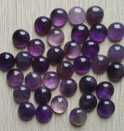 Stone Cab - Amethyst Rounds - 12 mm