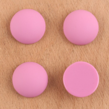 Acrylic Cab - 18 mm Matte Rounds - Baby Pink