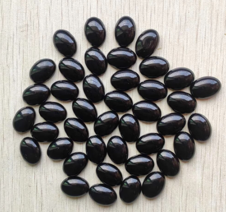 Stone Cab - Black Obsidian Ovals - 13 x 18 mm