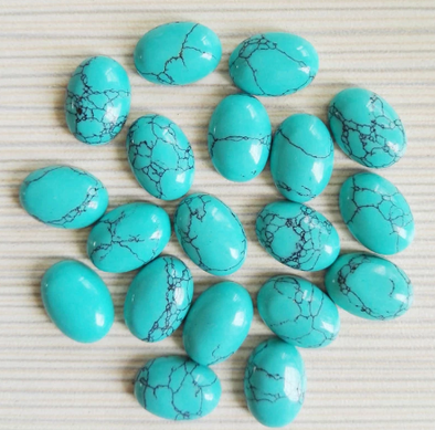 Stone Cab - Turquoise Howlite Ovals - 13 x 18 mm