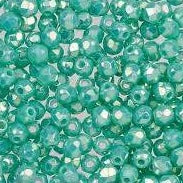 4 mm F/P Round - Turquoise Green Luster
