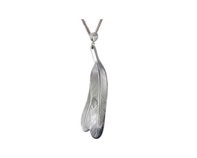 Silver Pewter Necklace - Eagle Feathers