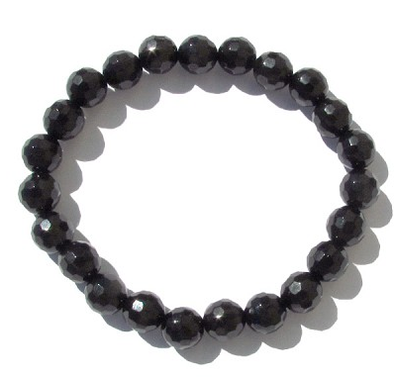 Semi-Precious Bracelet - Faceted Black Obsidian