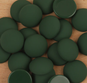 Acrylic Cab - 18 mm Matte Rounds - Forest Green