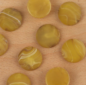 Acrylic Cab - 18 mm Matte Rounds - Golden Yellow Marble
