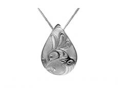 Silver Pewter Necklace - Hummingbird Drop