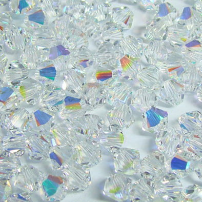 4 mm Crystal Bicone - Transparent Crystal AB