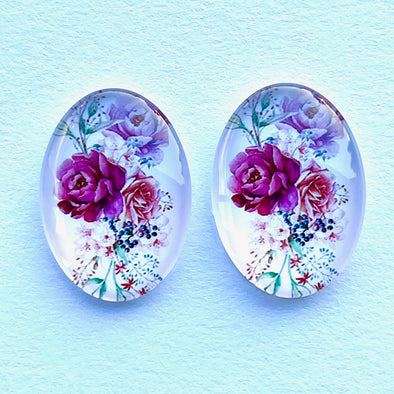 Glass Cab - Pink Rose Bouquet