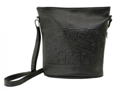 Pebble Leather Bucket Bag - Black
