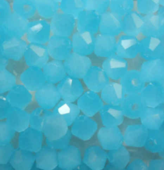 4 mm Crystal Bicone - Light Blue Milky