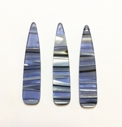 Acrylic Cab - Blue & Grey Marble Drops