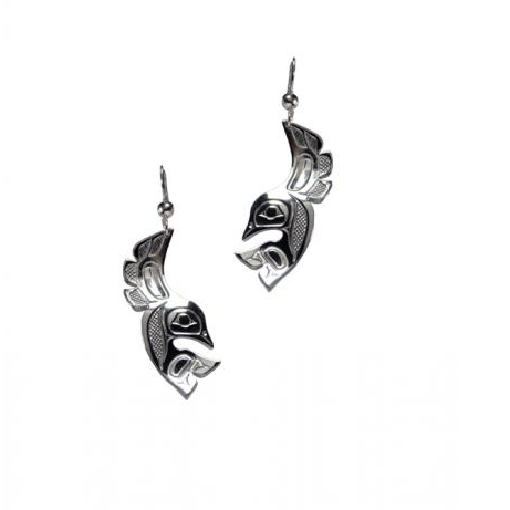 Silver Pewter Earrings - Lovebirds