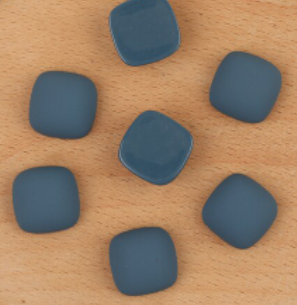 Acrylic Cab - 15 mm Matte Domed Squares - Blue