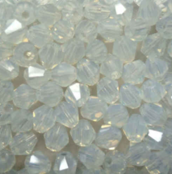 4 mm Crystal Bicone - White Milky