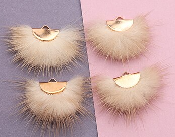 Fur Charm - 3 cm Semi-Circle - Natural Beige