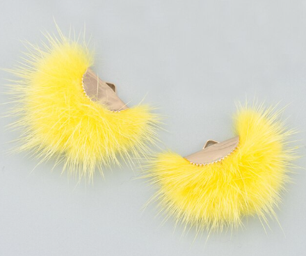 Fur Charm - 3 cm Semi-Circle - Yellow