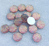 Acrylic Cab - Sparkle Flower Mini Rounds - 14 mm