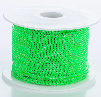 SS6 Metal Banding - Neon Green on Silver