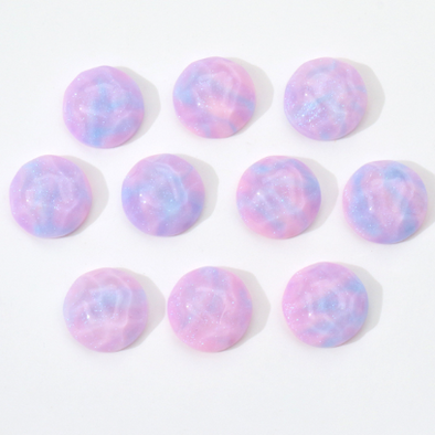 Acrylic Cab - 16 mm Faceted Galaxy Rounds - Pink