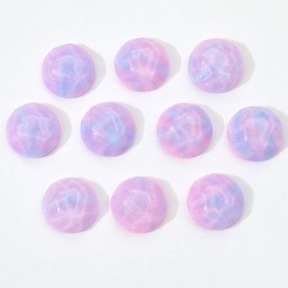 Acrylic Cab - 16 mm Faceted Galaxy Rounds - Pink