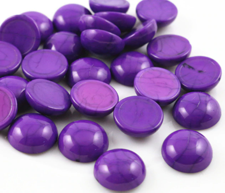 Acrylic Cab - Purple Howlite Rounds