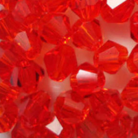 4 mm Crystal Bicone - Transparent Red