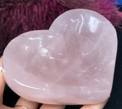 Stone Bowl/Dish - Rose Quartz Heart