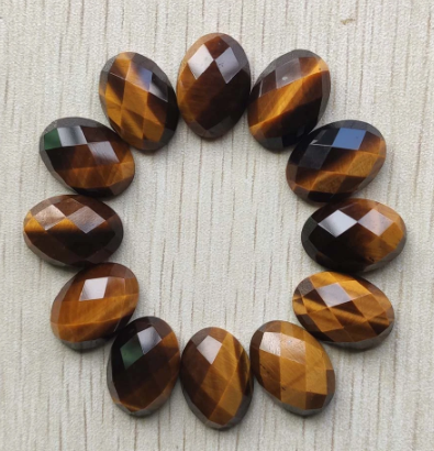 Stone Cab - Faceted Tiger Eye Ovals - 13 x 18 mm