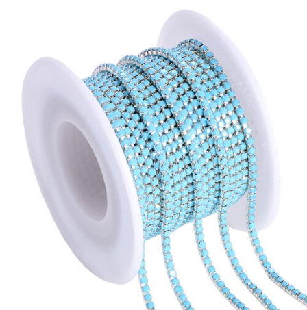 Metal Banding - Turquoise Blue Opaque on Silver (SS6)