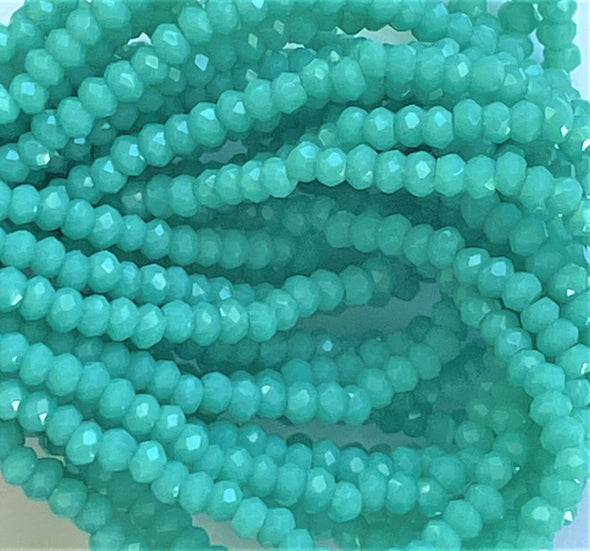 1.5 mm Rondelle - Opaque Turquoise Green