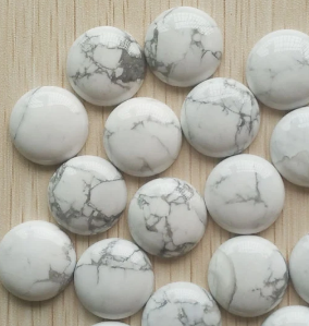 Stone Cab - White Howlite Rounds - 20 mm