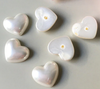 Acrylic Cab - Imitation Pearl Hearts - 20 mm