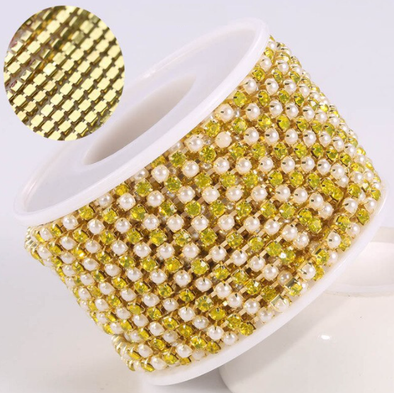 SS6 Metal Banding - Yellow & Pearl on Gold (SS6)